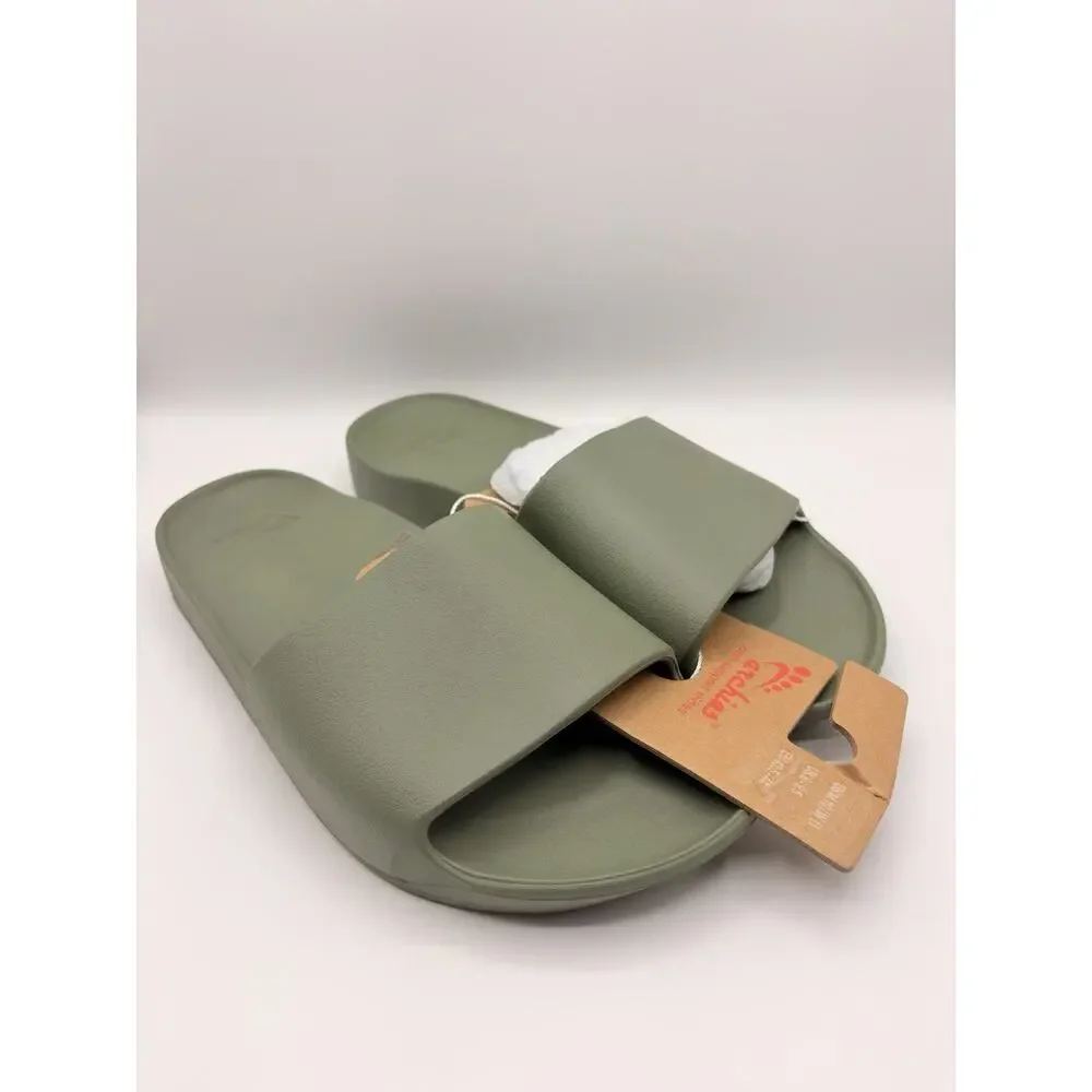 Archies Flip Flops Sandals Unisex Sz US M 10 W 11 Olive Green Arch Support NWT